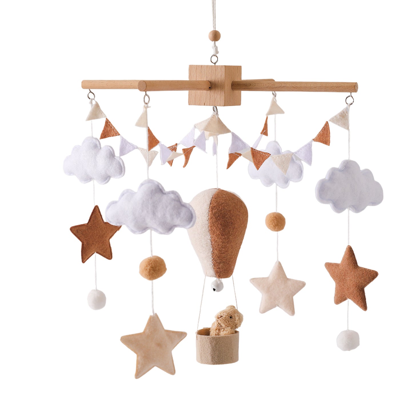 Montessori Baby Mobile aus Filz & Holz – für Babybett und Kinderzimmer