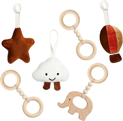 Baby Spielbogen mit Holz und Stoff Anhängern