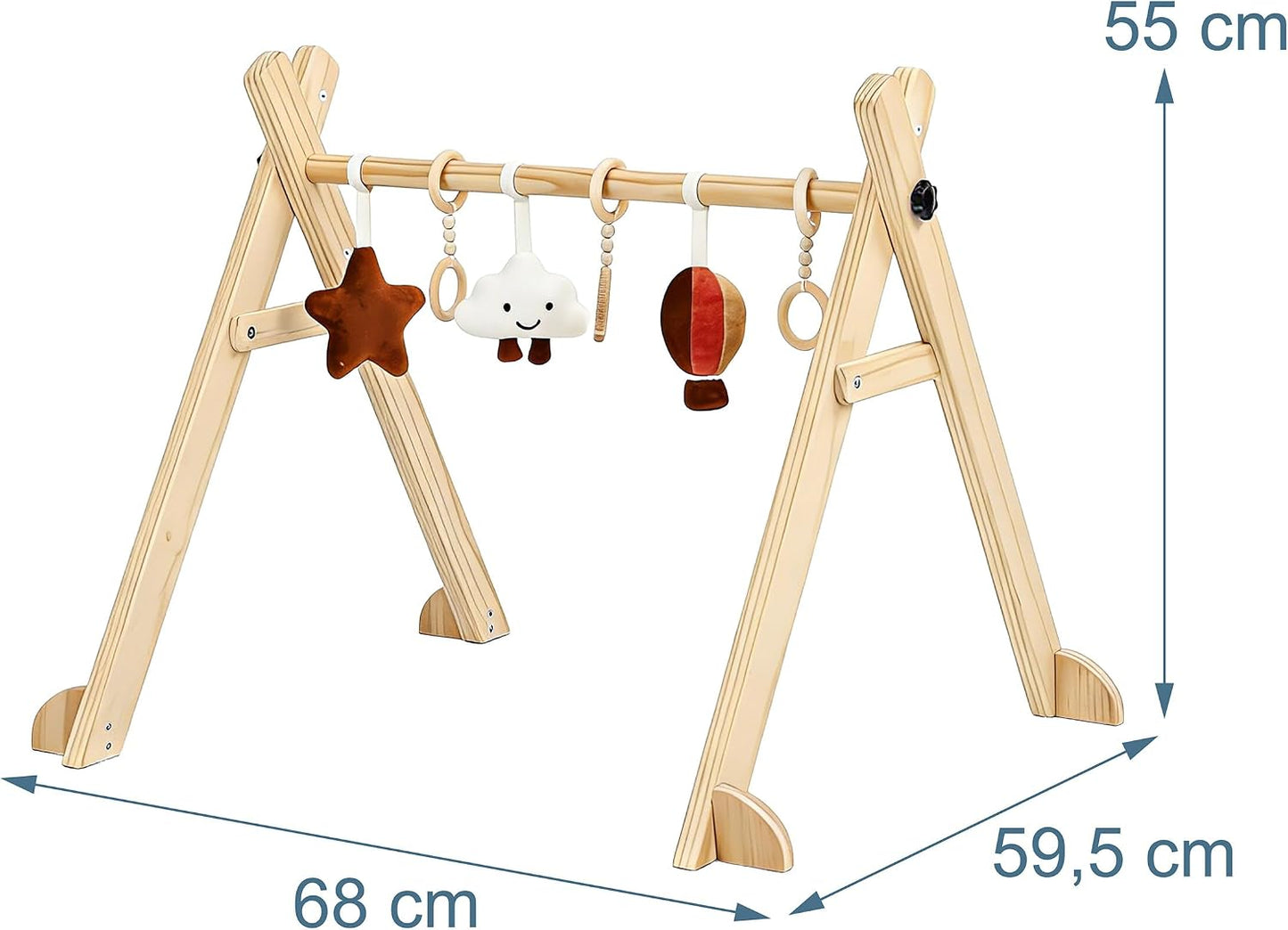 Maße vom Montessori Baby Spielbogen aus Holz