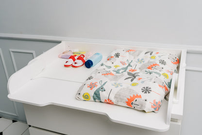 Wickelaufsatz für Kommode aus Holz für Baby – platzsparender Wickeltisch Aufsatz