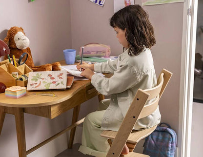 Chaise haute évolutive en bois pour enfant – Chaise Montessori en bois massif, chaise bébé stable
