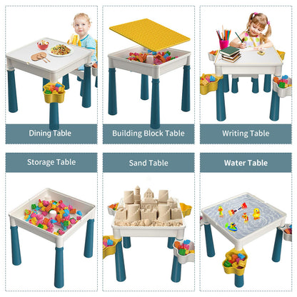 5-in-1 Montessori Bautisch – Sand-/Wassertisch & Ordnung