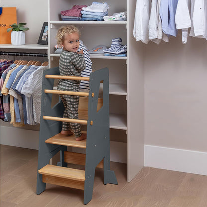Kids standing tower helping children wash hands cook and explore independently