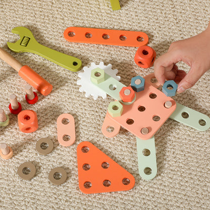 Kinder Werkbank Holz Schraubspielzeug Baukasten Werkzeugtisch