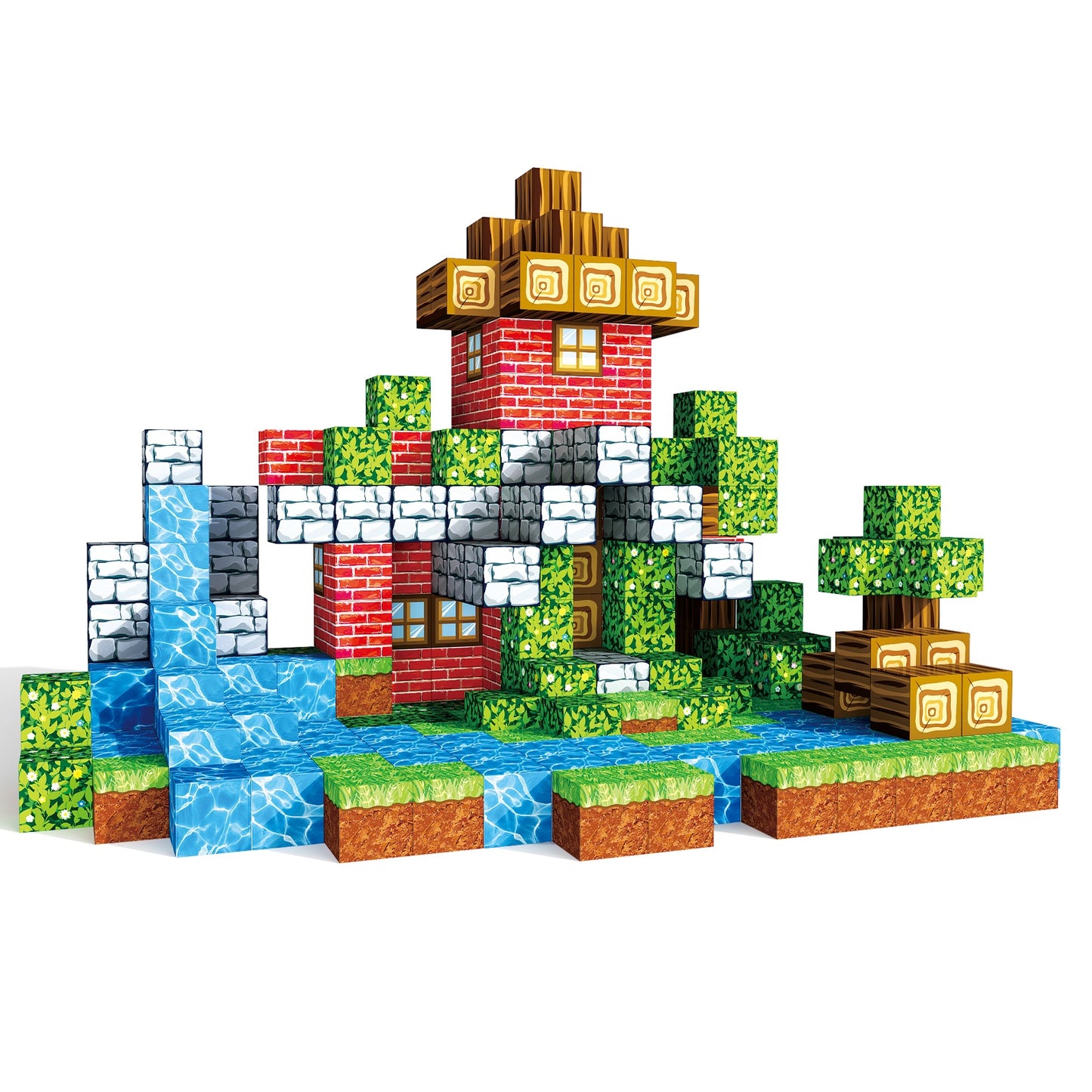 Magnetbausteine Pixel-Welt 3D Bauset für Kinder