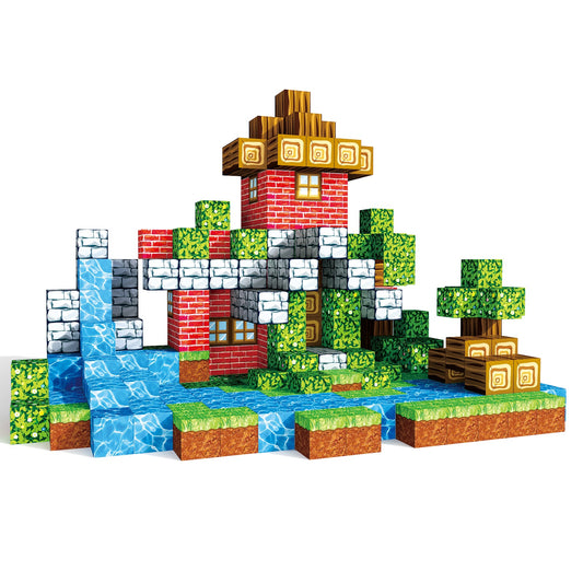 Magnetbausteine Pixel-Welt 3D Bauset für Kinder