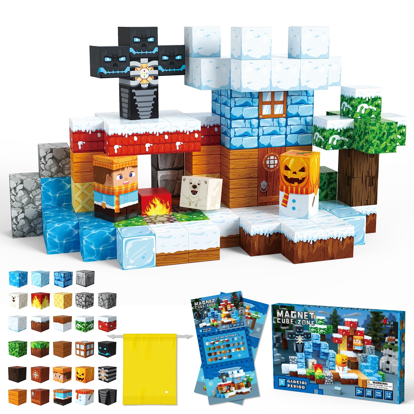 2 cm Magnetwürfel Set mit verschiedenen Bausteinen für Kinder