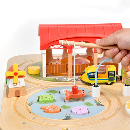 9-in-1 Holz-Aktivitätstisch | All-in-One Lernzentrum für Kleinkinder