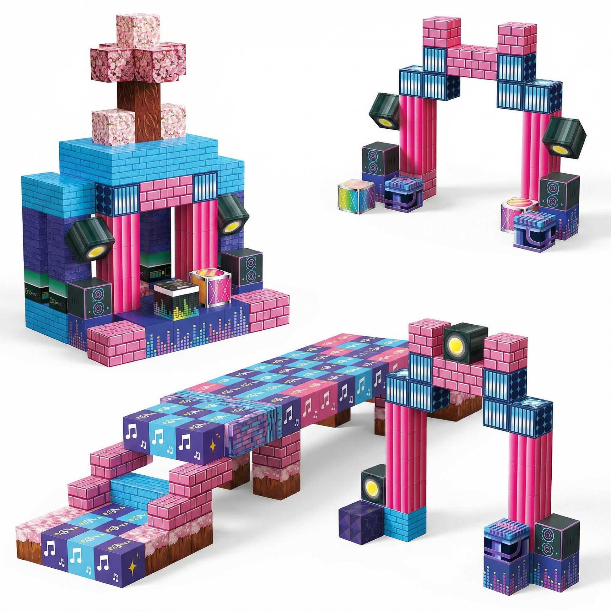 Magnetische Bausteine Electric Carnival 2 cm – 120 Teile