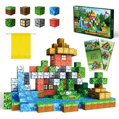 Magnetische Bausteine Set mit kreativen Würfeln für Kinder
