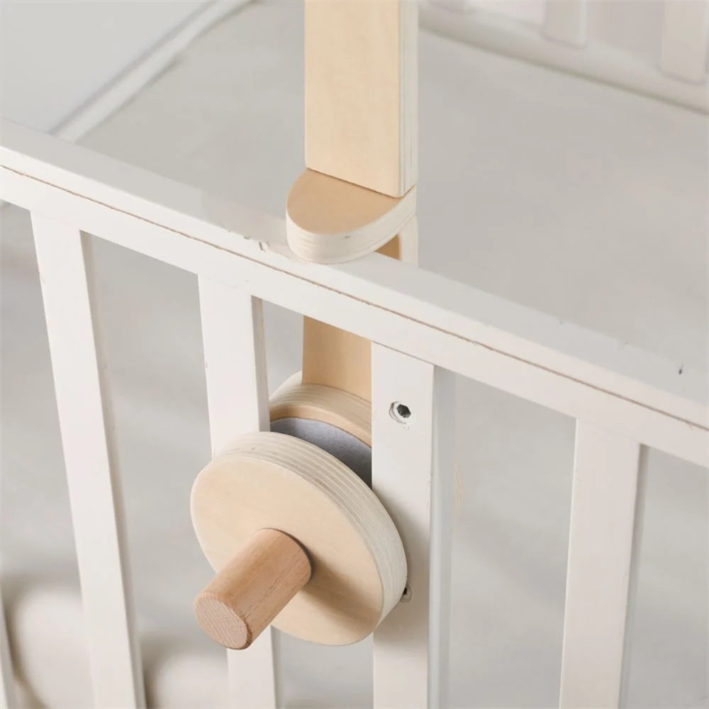 Buchenholz Mobile-Halter fürs Babybett – 2-stufig & 360° drehbar