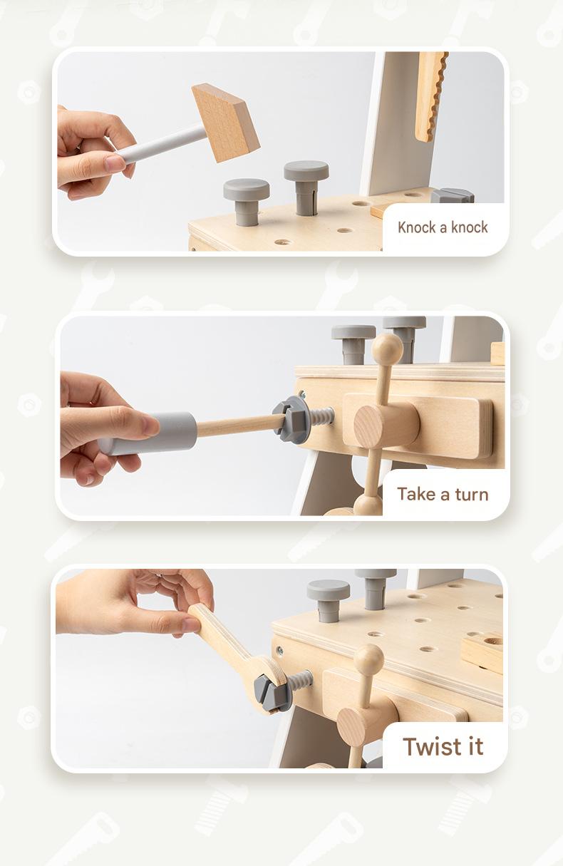 Montessori Lauflernwagen 2in1 Baby Motorikwagen Werkzeugbank Holz