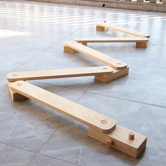 Montessori Balancierstrecke aus Holz für Kinder – modulares Balance Board Set