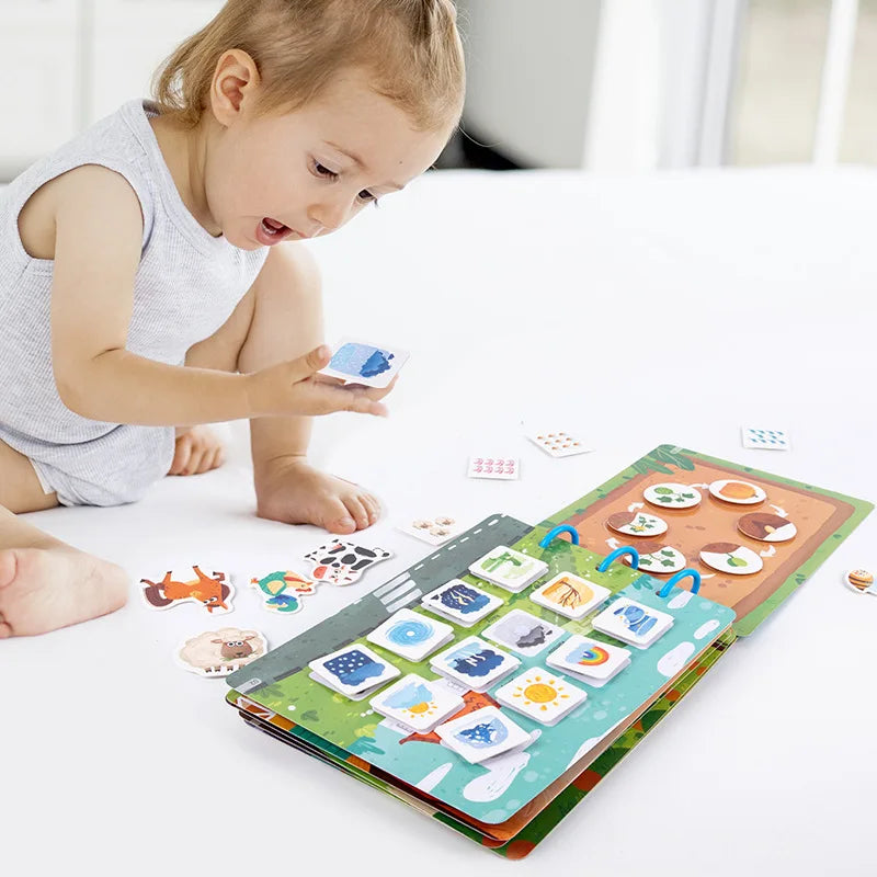 Montessori Buch Baby – Fühlbuch & Lernspielzeug (englische Wörter)
