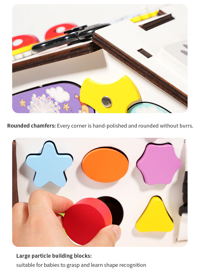 Montessori Busy House XXL Holz – Motorikspielzeug Haus mit Schlössern, Zahnrädern und Lernspielen für Kinder