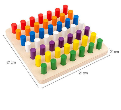 Montessori Steckspiel Holz Kinder Farben sortieren Motorikspiel Konzentration Lernspielzeug