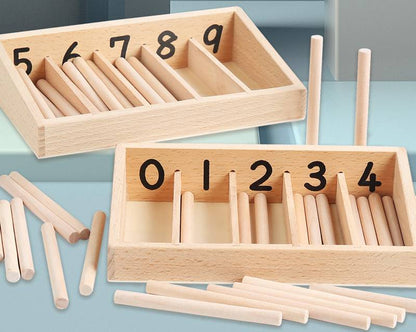 Montessori Zählbrett Holz Kinder Zahlen lernen Mengen verstehen Lernspiel Mathematik Spielzeug