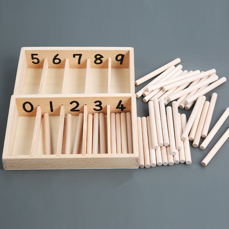 Montessori Zählbrett Holz Kinder Zahlen lernen Mengen verstehen Lernspiel Mathematik Spielzeug