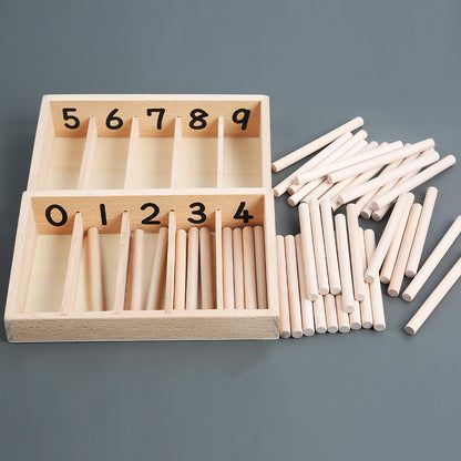 Montessori Zählbrett Holz Kinder Zahlen lernen Mengen verstehen Lernspiel Mathematik Spielzeug