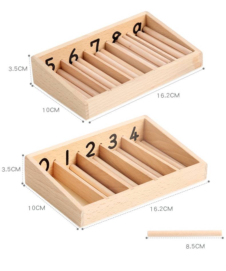 Montessori Zählbrett Holz Kinder Zahlen lernen Mengen verstehen Lernspiel Mathematik Spielzeug