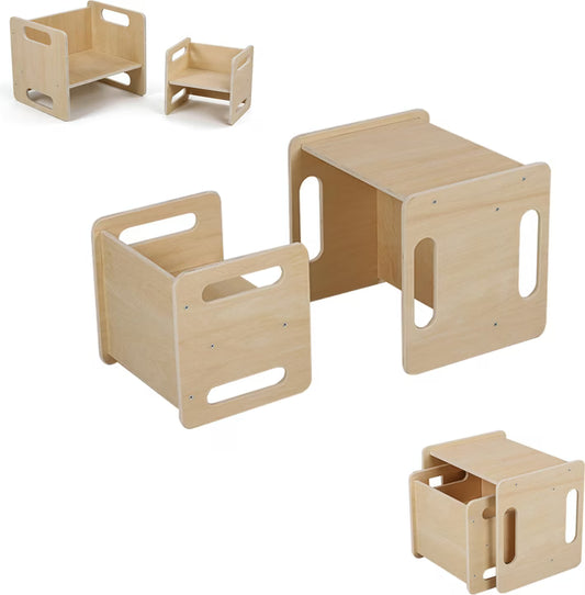 Montessori Entdeckertisch aus Holz für Kinder