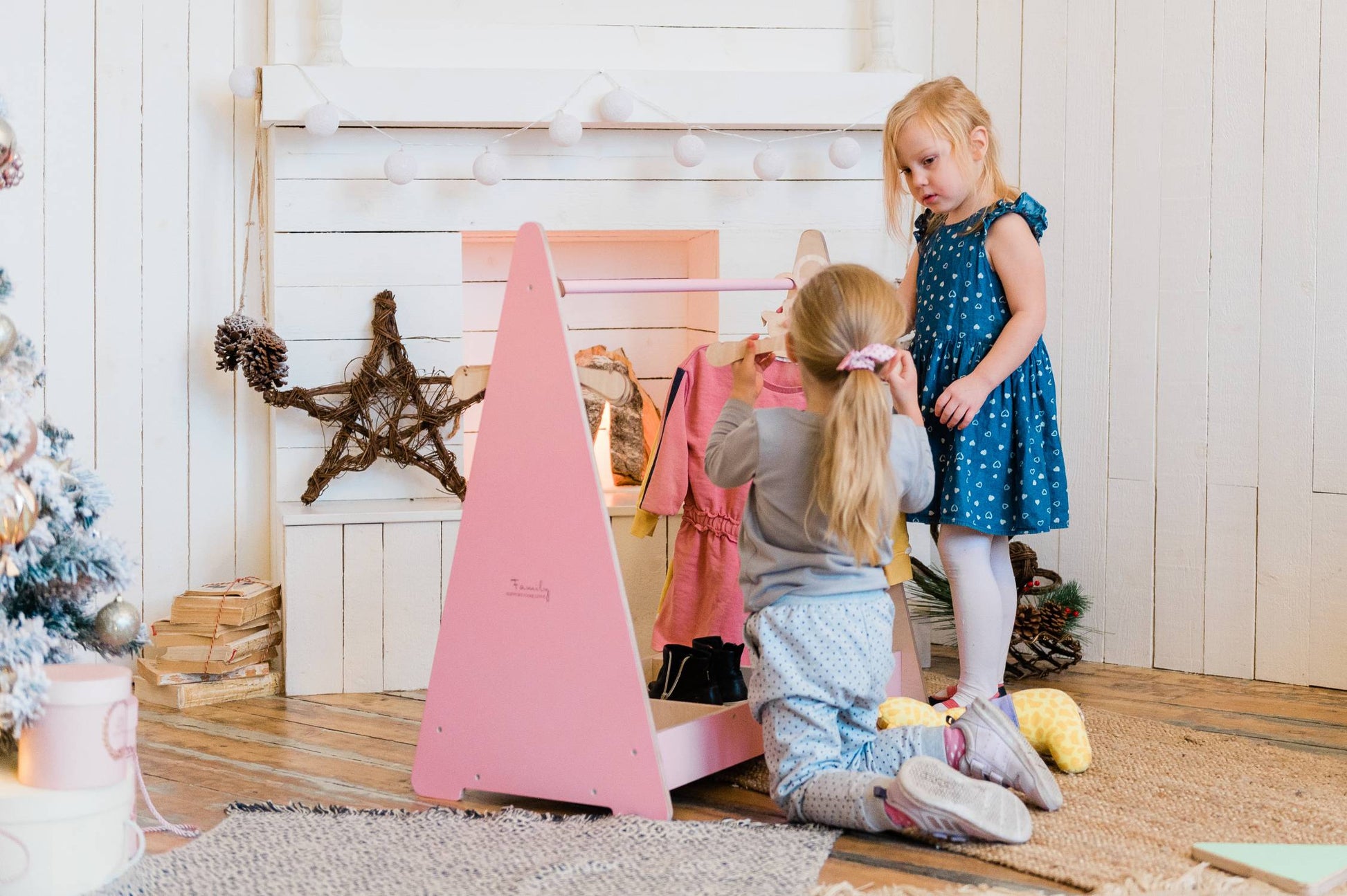 Montessori Kleiderständer für Kinder aus Holz – offener Kinder Kleiderständer für mehr Ordnung und Selbstständigkeit