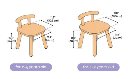 Montessori Kinderstuhl aus Buchenholz mit Rückenlehne für Kinder stabil ergonomisch