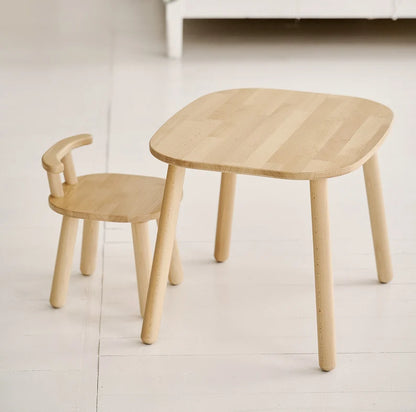 Montessori Kinderstuhl aus Buchenholz mit Rückenlehne für Kinder stabil ergonomisch