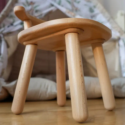 Montessori Kinderstuhl aus Buchenholz mit Rückenlehne für Kinder stabil ergonomisch