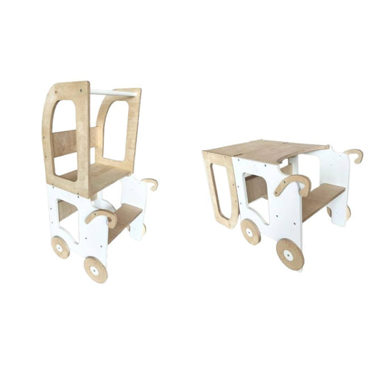 Montessori Lernturm Trolley – 3-in-1 Küchenhelfer für Kinder