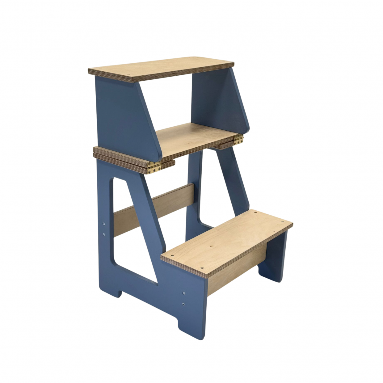Montessori Klapp Tritthocker aus Holz 2in1 Kinderstuhl und Steighilfe stabil
