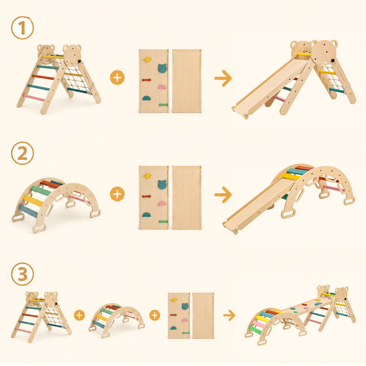 Montessori Kletterdreieck aus Holz für Kinder zum sicheren Klettern und Spielen