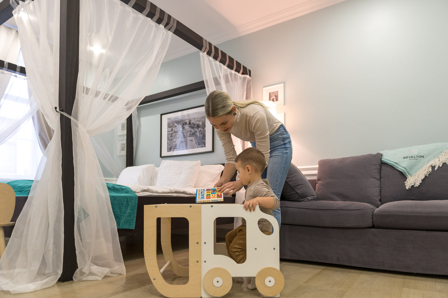 3-in-1 Montessori Learning Tower – Kitchen Helper, Table & Chair, Car Design