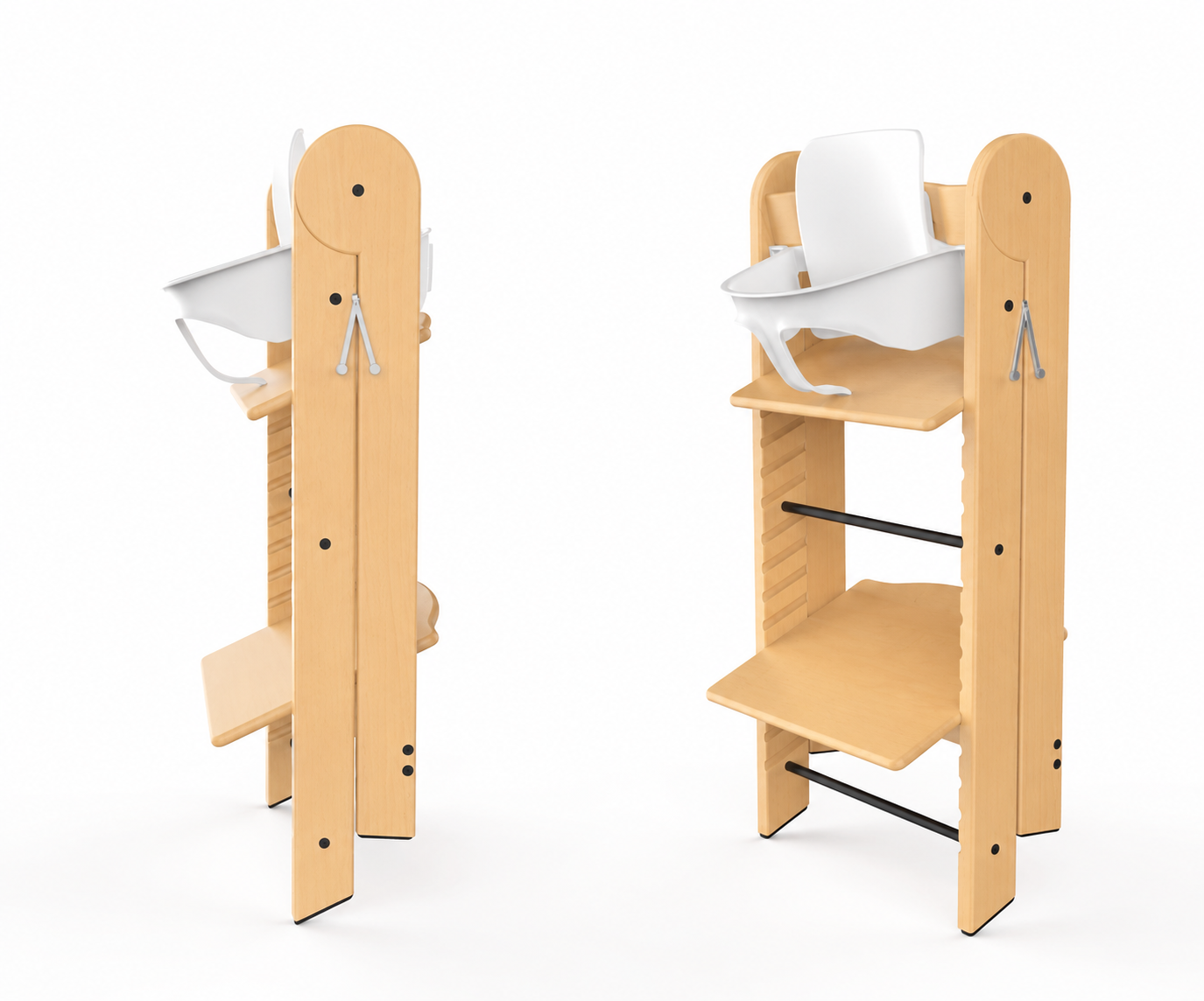 Montessori Lernturm 3-in-1 klappbar höhenverstellbar aus Holz für Kinder Küche Lernhilfe