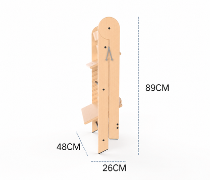 Montessori Lernturm 3-in-1 klappbar höhenverstellbar aus Holz für Kinder Küche Lernhilfe