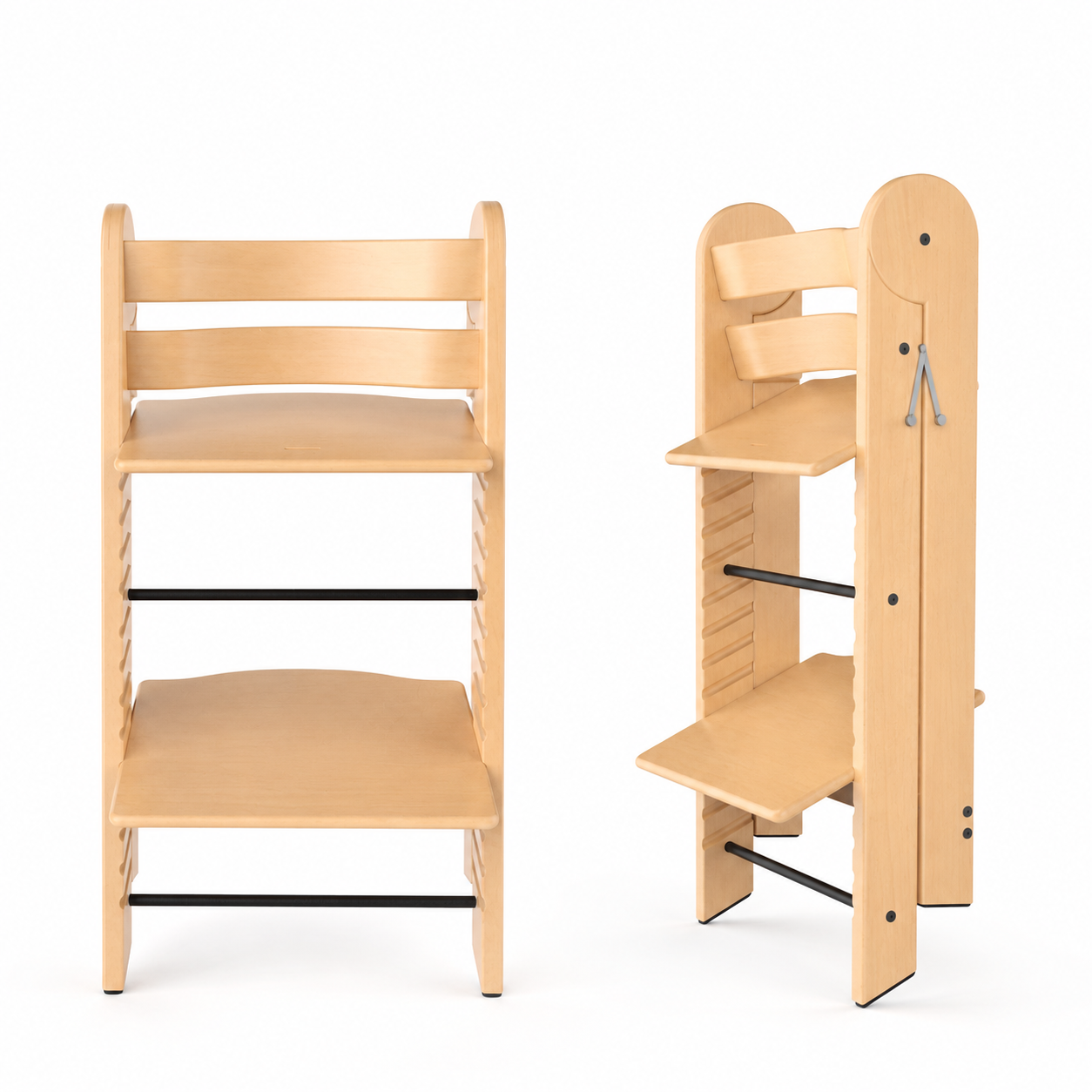 Montessori Lernturm 3-in-1 klappbar höhenverstellbar aus Holz für Kinder Küche Lernhilfe