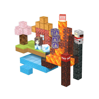 Blocs de construction magnétiques 3D – Design cascade de lave