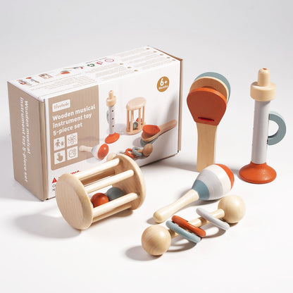Montessori-houten muziekinstrumentenset (5-delig) – sensorisch