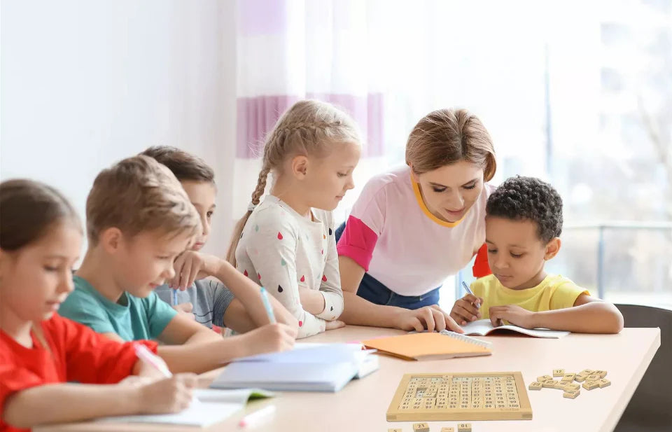 Montessori Zahlenbrett 1-100 Holz Lernspiel Kinder Zahlen lernen Mathematik Spielzeug