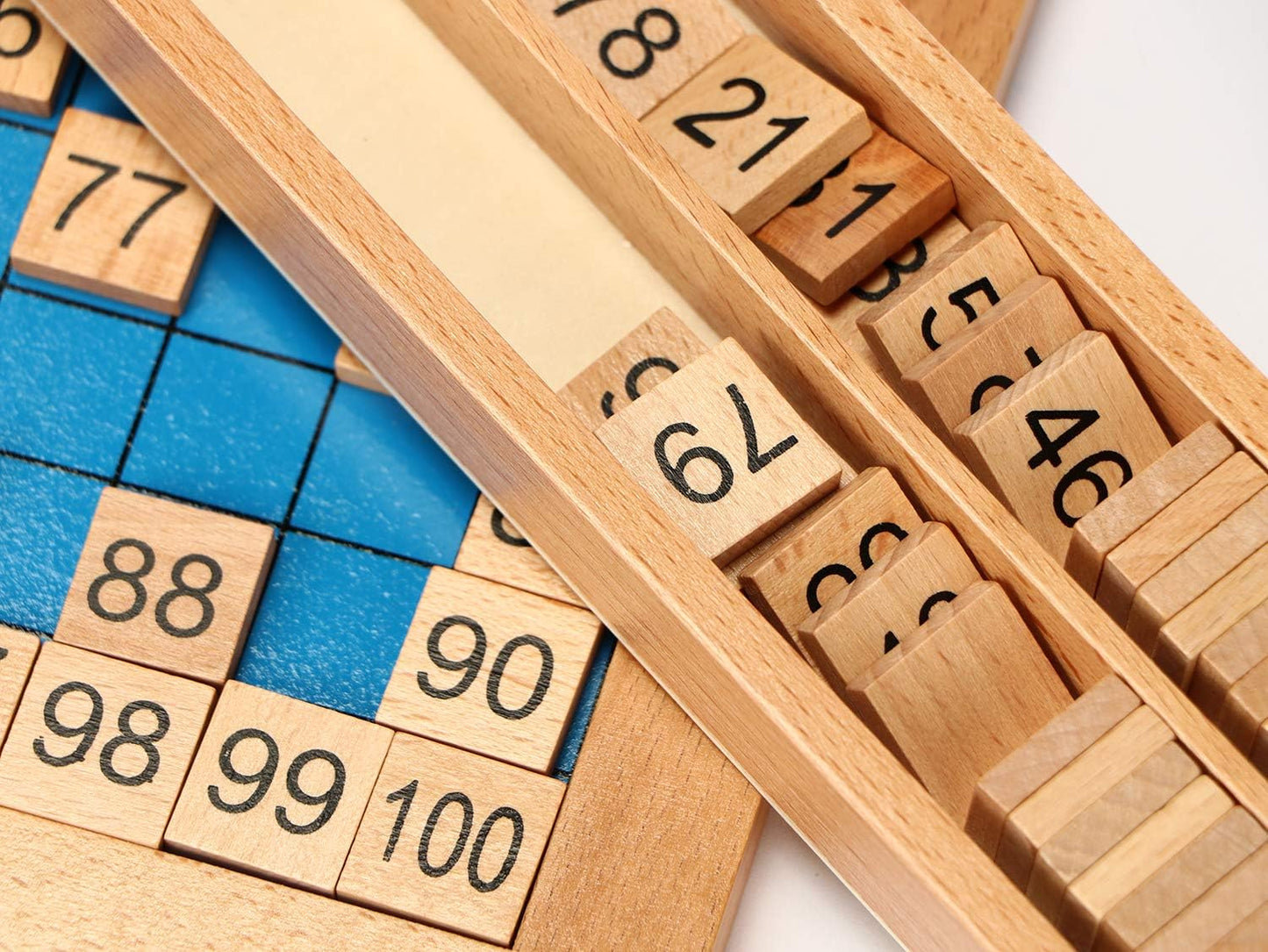 Montessori Zahlenbrett 1-100 Holz Lernspiel Kinder Zahlen lernen Mathematik Spielzeug