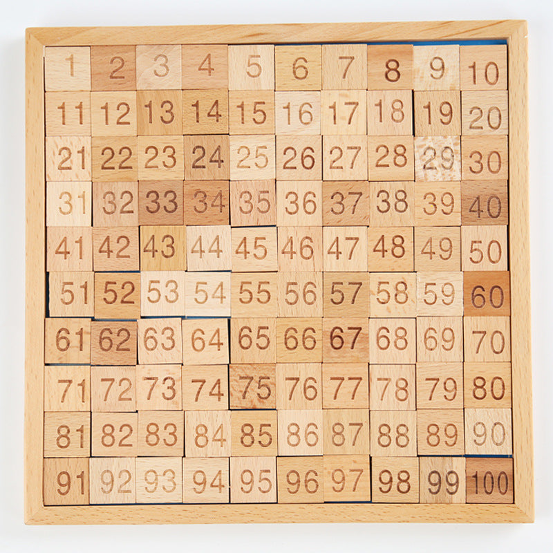 Montessori Zahlenbrett 1-100 Holz Lernspiel Kinder Zahlen lernen Mathematik Spielzeug