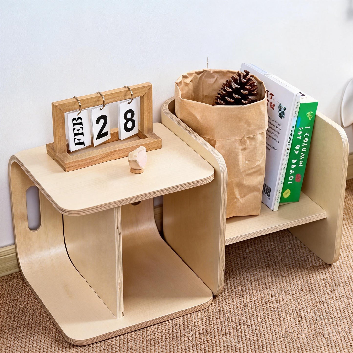 Metallfreier Montessori Holzstuhl ohne sichtbare Schrauben