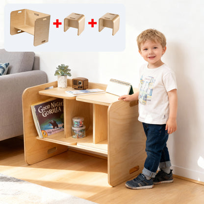 Montessori-børnebord og -stolesæt – multifunktionelle læringsmøbler i træ