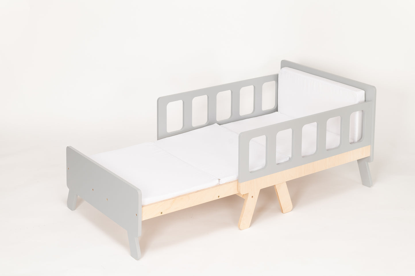 Montessori Kinderbett 2-in-1 mit Matratze – ausziehbar und platzsparend