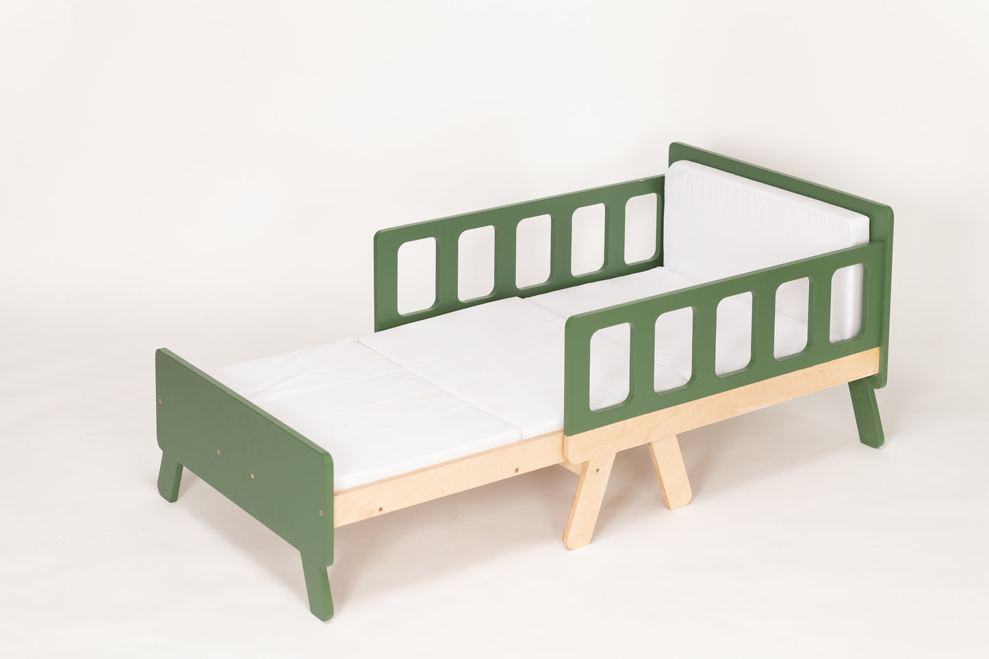 Montessori Kinderbett 2-in-1 mit Matratze – ausziehbar und platzsparend