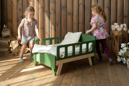 Montessori Kinderbett 2-in-1 mit Matratze – ausziehbar und platzsparend