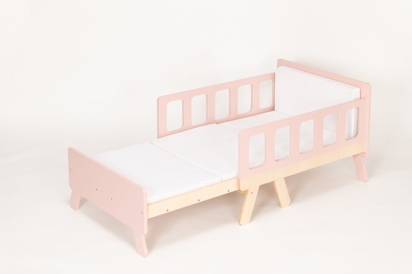 Montessori Kinderbett 2-in-1 mit Matratze – ausziehbar und platzsparend
