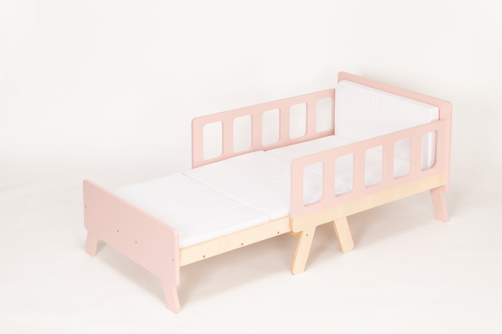Montessori Kinderbett 2-in-1 mit Matratze – ausziehbar und platzsparend
