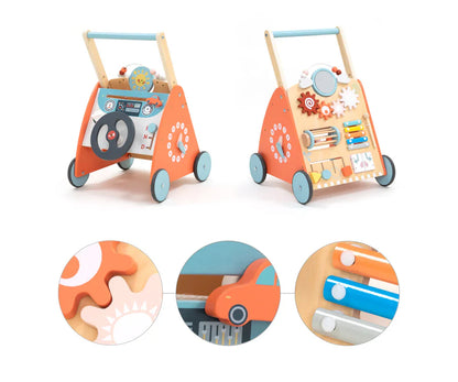 Montessori Lauflernwagen Holz Baby Motorikwagen Lernspielzeug