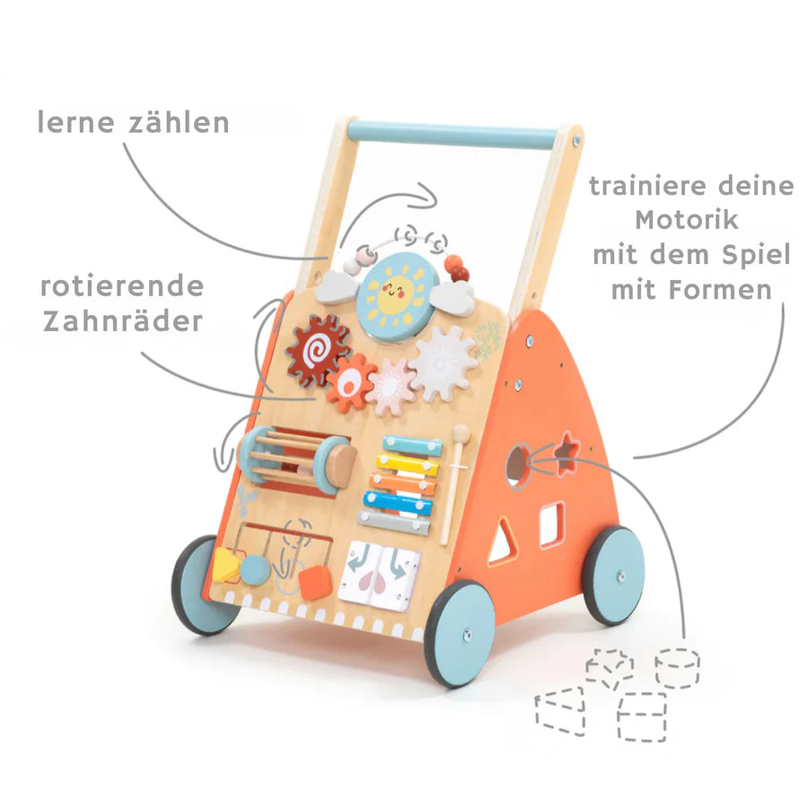 Montessori Lauflernwagen Holz Baby Motorikwagen Lernspielzeug